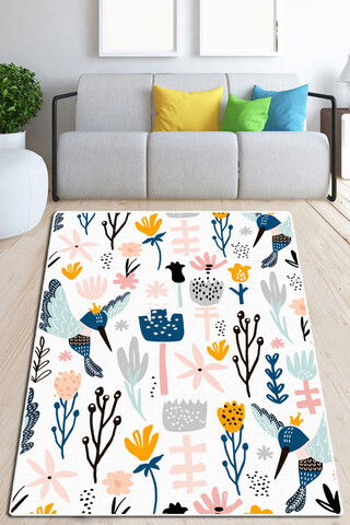 Covor de hol, Branche Dolivier Djt , 150x200 cm, 50% TESTURĂ DE catifea/50% poliester, Multicolor