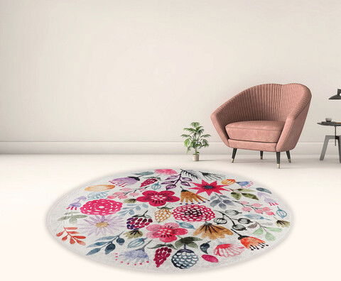 Covor, Drenaj Çap Djt 200X200, 50% TESTURĂ DE catifea/50% poliester, Multicolor