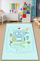 Covor de hol, It`s A Boy , 80x100 cm, Catifea, Multicolor