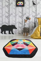 Covor, Enjoy Panda, 50% TESTURĂ DE catifea/50% poliester, Multicolor