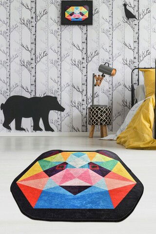 Covor, Enjoy Panda, 50% TESTURĂ DE catifea/50% poliester, Multicolor