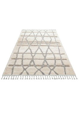 Covor de hol, Sdy 03, 80x300 cm, Polipropilena, Alb / Gri