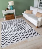 Covor, 23002A , 60x100 cm, Bumbac, Alb negru