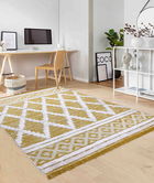 Covor de hol, 22297A , 75x150 cm, Bumbac, Galben