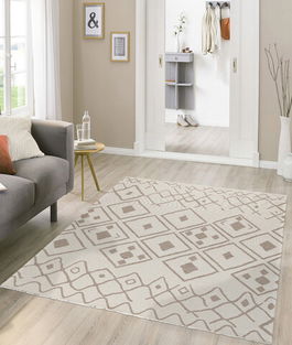 Covor de hol, 21645A , 75x150 cm, Bumbac, Crema / nurca