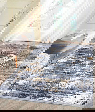 Covor de hol, 45540A , 80x150 cm, Fibre acrilice, Albastru