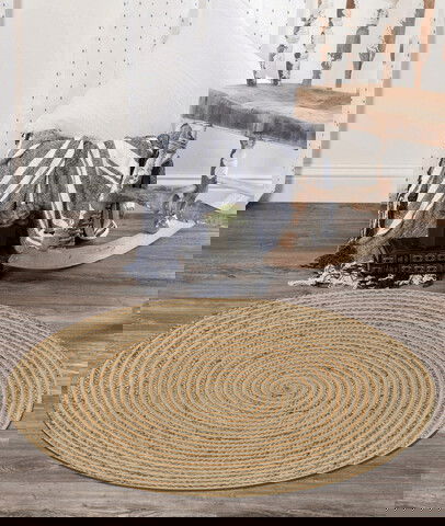 Covor de hol, 00008A , 150x150 cm, Iuta, Natural