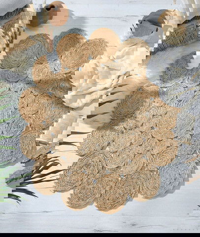 Covor, 00003A , 120x120 cm, Iuta, Natural