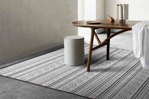 Covor, 65294 Meridyen, 117x180 cm, Polipropilena, Alb negru