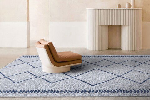 Covor, 22563A Fresco, 160x230 cm, Fibre naturale, Albastru marin