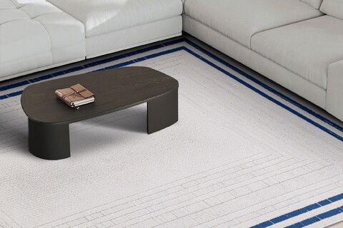Covor, 45898 Neva, 100x200 cm, Fibre acrilice, Albastru marin