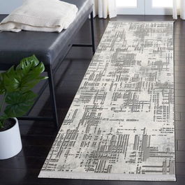 Covor, Basak 0183A, 80x200 cm, Polipropilena, Gri/Alb