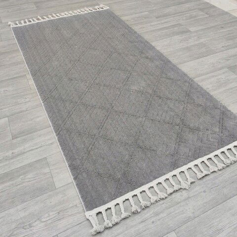 Covor, Meta 1549A, 80x300 cm, Poliester, Gri