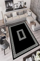 Covor de hol, W872, 80x150 cm, Poliester, Negru