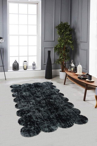 Covor de hol, Laser Pattern, 80x300 cm, Poliester, Gri inchis