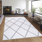 Covor, Puffy 7752 , 50x80 cm, Poliester, Alb / Gri