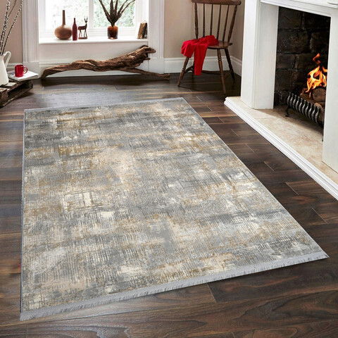 Covor de hol, Notta 1107 , 80x150 cm, Polipropilena, Gri / Bej / Crem