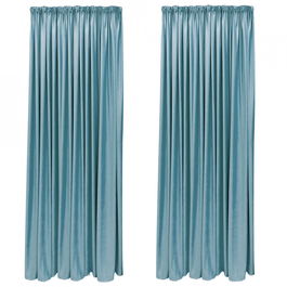 SET DRAPERIE BLACK OUT CATIFEA VELVET CU REJANSA DE 8 CM ALBASTRU DESCHIS