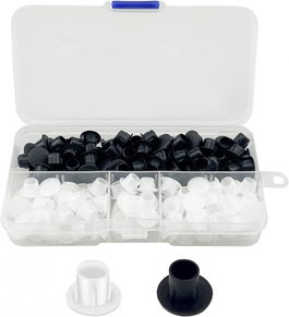 Set de 160 capace pentru suruburi la mobilier Homsyway, plastic, alb/negru, 8mm