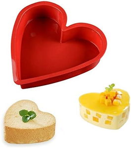 Forma de tort SWEET CANDY BAKERY, silicon, rosu, inima, 25 x 26 x 7 cm