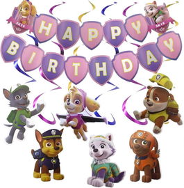 Set de decoratiuni Paw Patrol pentru petrecere Miotlsy, folie/hartie PVC, multicolor, 12 piese