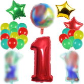 Set aniversar Miotlsy, cifra 1, folie/latex, multicolor, 27 piese