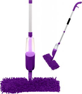 Mop cu pulverizator ANSIO, mov, plastic/microfibra, 122 x 42 x 14 cm