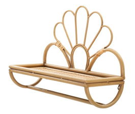 Raft de perete Panama, Mauro Ferretti, 55 x 20.3 x 39.5 cm, fier/ratan/plastic, maro