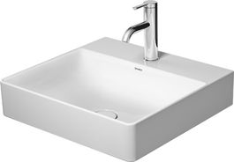 Lavoar Duravit DuraSquare 50x47cm fara preaplin montare pe mobilier cu capac ceramic pentru ventil inclus alb