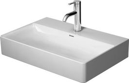 Lavoar Duravit DuraSquare Compact 60x40cm fara preaplin montare pe mobilier cu capac ceramic pentru ventil inclus alb