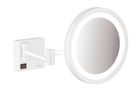 Oglinda cosmetica cu brat Hansgrohe Logis AddStoris x3 16cm iluminat LED alb mat