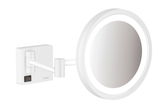 Oglinda cosmetica cu brat Hansgrohe Logis AddStoris x3 16cm iluminat LED alb mat