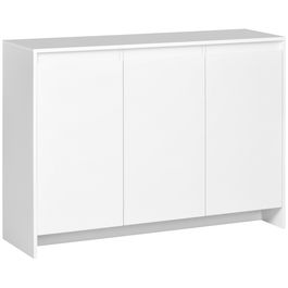 HOMCOM Bufet Modern cu 12 Rafturi Interioare din PAL pentru Bucatarie, Sufragerie si Hol, 120x35x85 cm, Alb