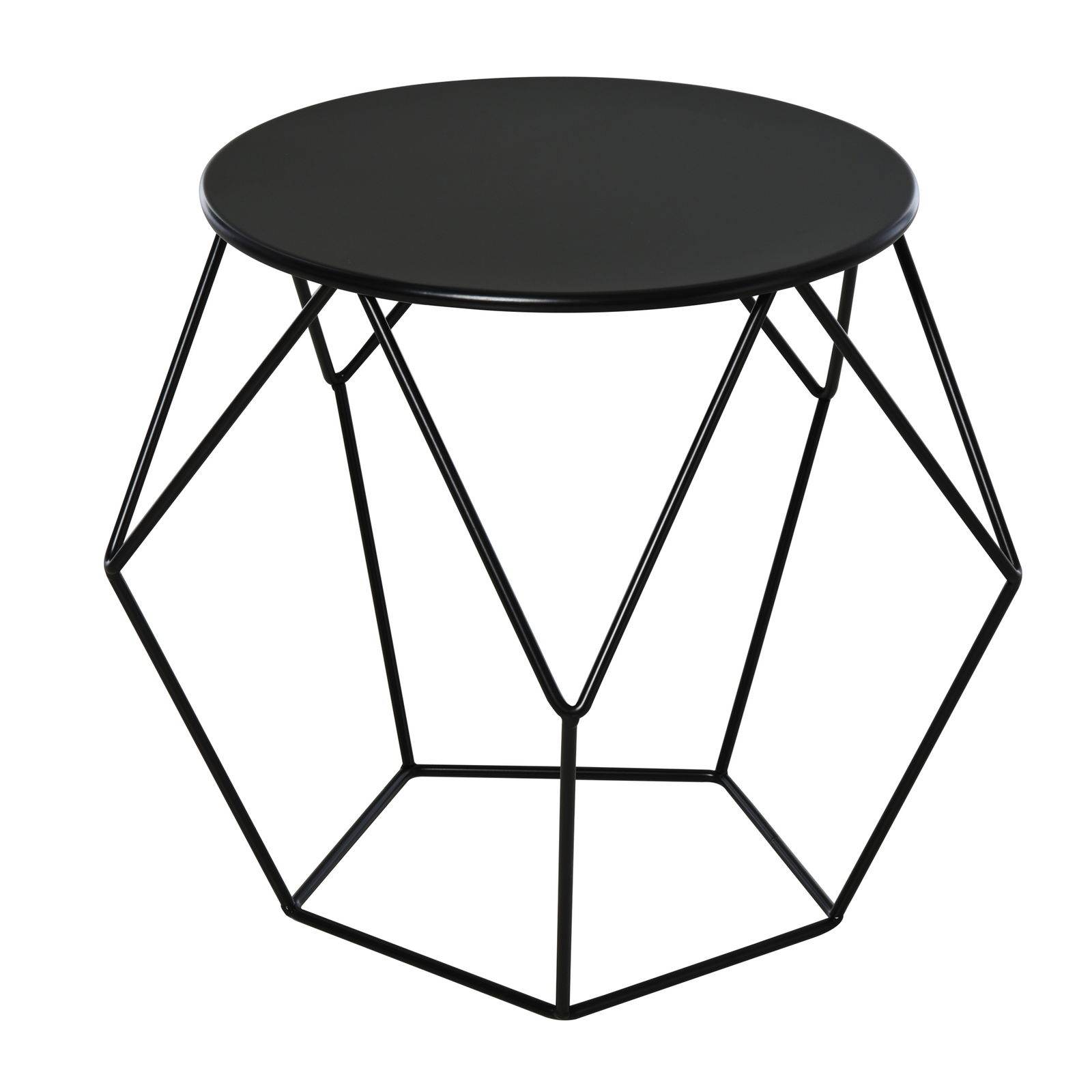 HomCom masuta geometrica, otel 54x54x44cm, negru | AOSOM RO