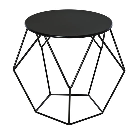 HomCom masuta geometrica, otel 54x54x44cm, negru | AOSOM RO