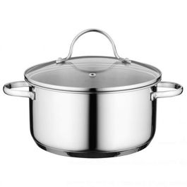 Cratita cu capac BergHOFF, Essentials Comfort, Ø 20 cm, 3.1 L, inox 18/10, capac din sticla
