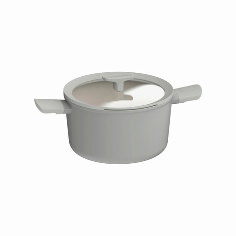 Oala cu capac BergHOFF, Leo Balance Moonmist , Ø24 cm, 5.5 L, aluminiu reciclat, strat antiaderent