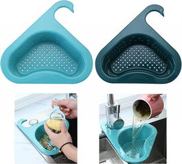 Set de 2 filtre de scurgere pentru chiuveta N\D, plastic, albastru / verde inchis, 26,7 x 24 x 8,2 cm