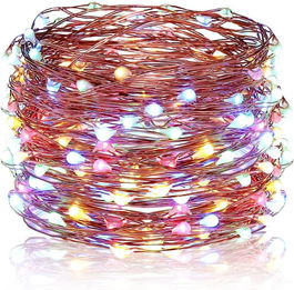 Instalatie cu 50 de LED-uri Ariceleo, plastic/cupru, multicolor, 10 m