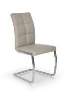 Scaun tapitat cu piele ecologica si picioare metalice, Kai-228 Gri Deschis / Crom, l48xA61xH99 cm