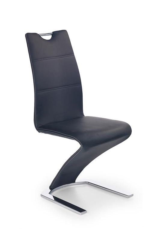 Scaun tapitat cu piele ecologica, Kai-188 Negru, l46xA63xH101 cm