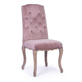 Scaun tapitat cu stofa, cu picioare din lemn Diva Roz, l51xA53xH99 cm