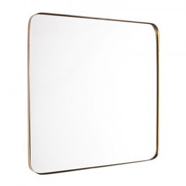 Oglinda decorativa cu rama metalica Adhira Auriu, l60xH60 cm