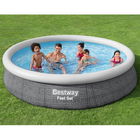 Piscina gonflabila cu pompa de filtrare, Bestway Fast Set Pool Gri / Alb, Ø366xH76 cm