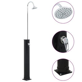 Dus solar de exterior, Dumas Negru / Crom, L19,5xl19,5xH214 cm