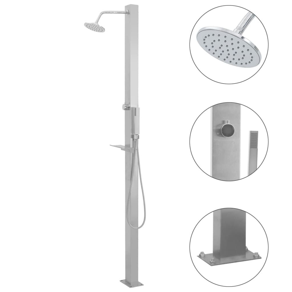 Dus de exterior din otel inoxidabil, Sisi Outdoor Straight Aluminiu, L10xl6,5xH210 cm