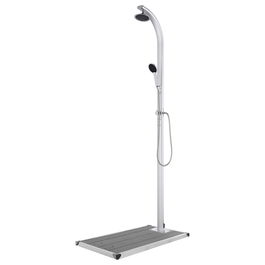 Dus de exterior cu platforma, din aluminiu si WPC, Corsica Large Gri, L110xl62xH220 cm