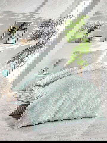Lenjerie de pat pentru o persoana 2 piese, Pure, EnLora Home, 65% Bumbac/35% Poliester