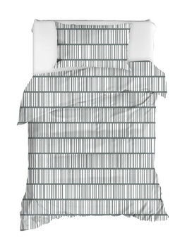 Set lenjerie de pat pentru o persoana 2 piese, Vektör v2, EnLora Home, Bumbac Ranforce
