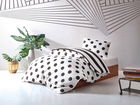 Lenjerie de pat pentru o persoana, Point, EnLora Home, 65% Bumbac/35% Poliester